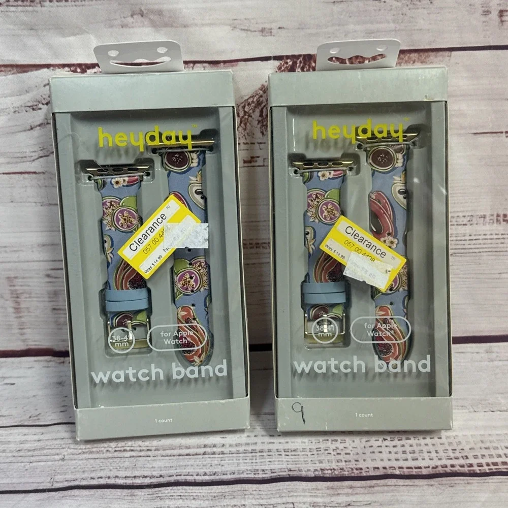 2 Heyday Apple Watch Band - Faux Leather, Blue Paisley 140mm to 190mm